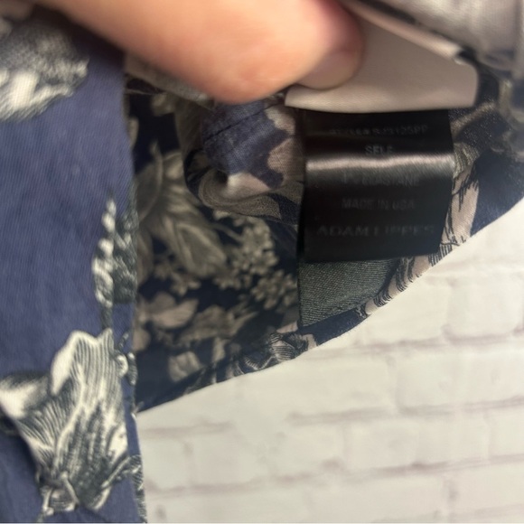 Adam Lippes front tie button down floral cropped top USA size XS mother of pearl - Picture 6 of 10